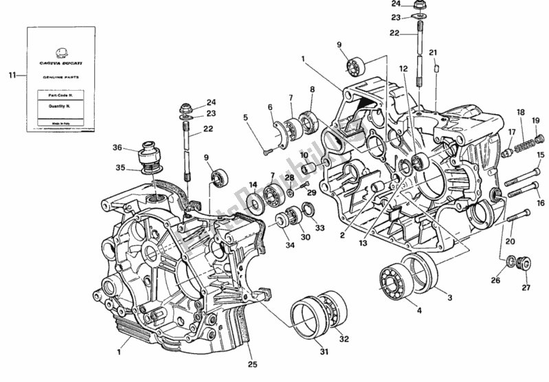 Todas as partes de Bloco Do Motor do Ducati Paso 907 I. E. 1991